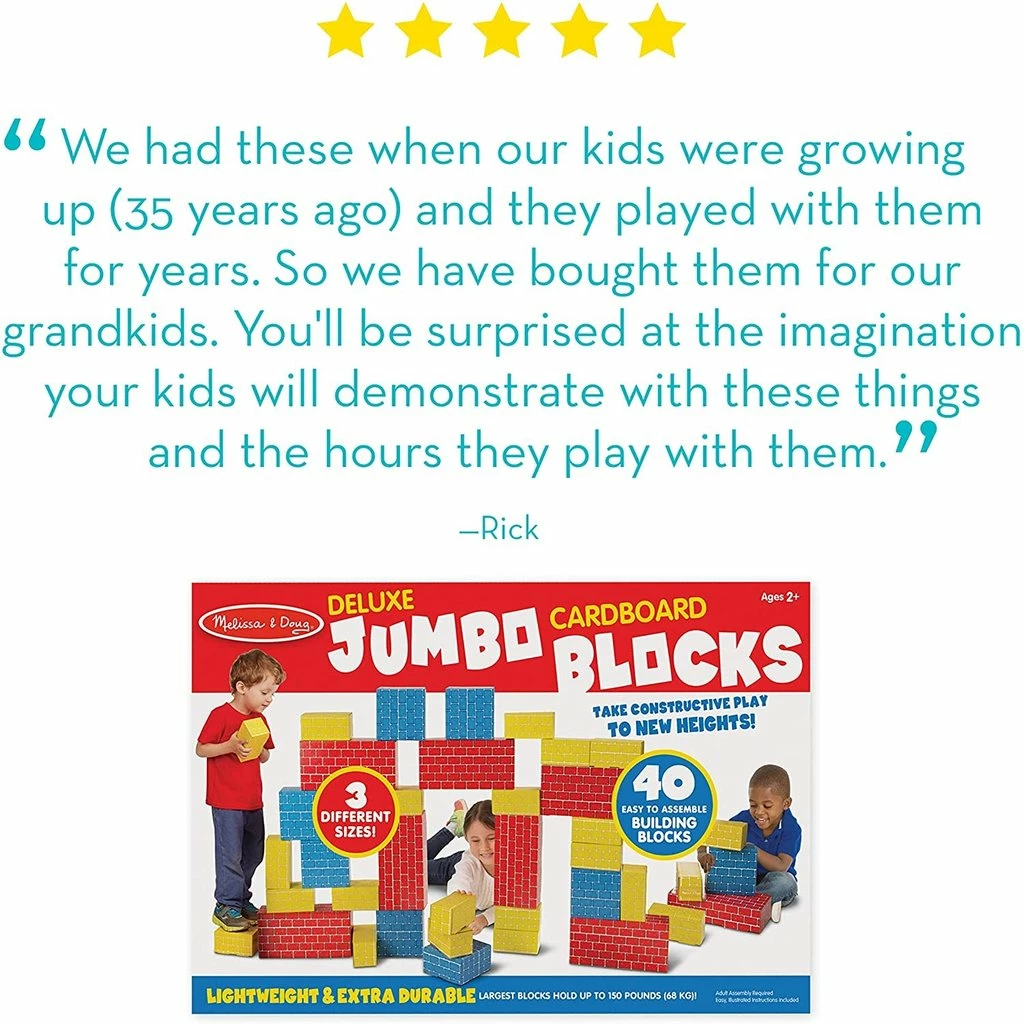 Buy π MELISSA AND DOUG DELUXE JUMBO CARDBOARD BLOCKS π 8 Buy π MELISSA AND DOUG DELUXE JUMBO CARDBOARD BLOCKS π - Image 8