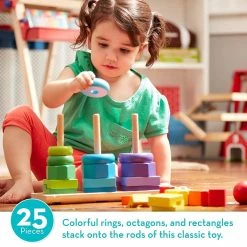 Cheap 😉 MELISSA AND DOUG GEOMETRIC STACKER* 🎁 -YOKIDOO SALES melissa and doug geometric stacker 4