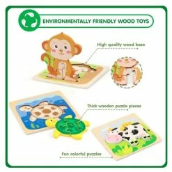 New 😀 TOY LIFE 8 PACK WOODEN PUZZLES ⌛ -YOKIDOO SALES toy life 8 pack wooden puzzles 4